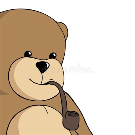 Teddy Bear with Smoking Pipe Stock Illustration - Illustration of ...