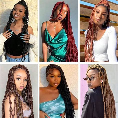 6 paquets de cheveux crochets Locs Déesse Locs Faux Locs pour femmes