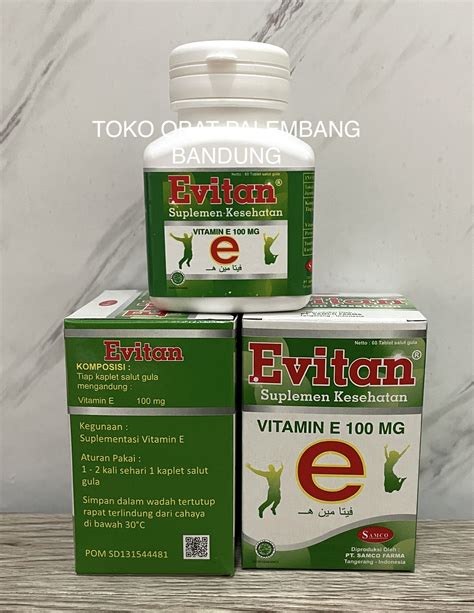 Evitan 60 Tablet Vitamin E Vitamin E 100mg Vitamine Vitamin E Samco Vit