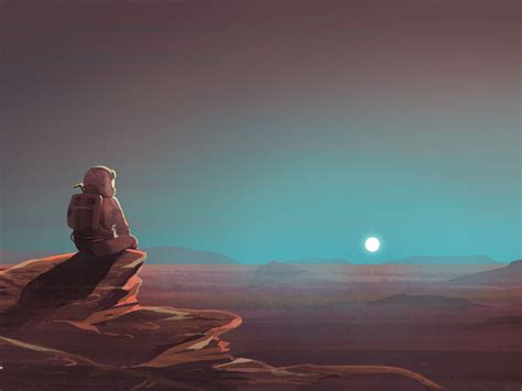 1920x1440 Astronaut Watching Sunset On Mars 1920x1440 Resolution HD 4k ...