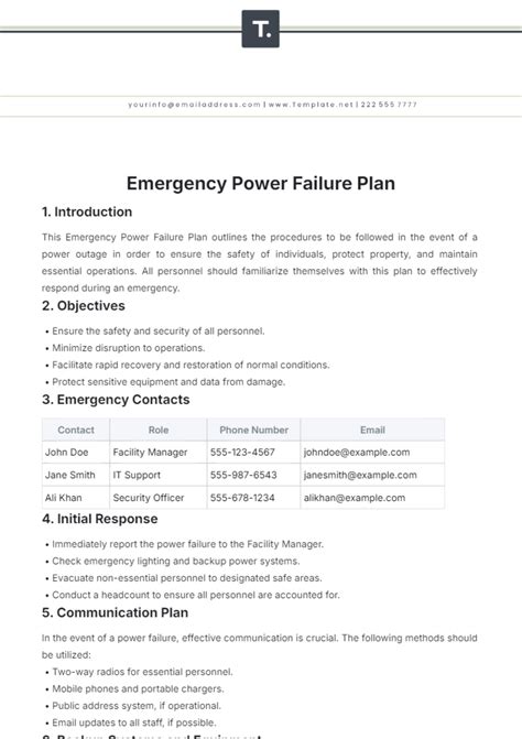 Free Family Emergency Plan Template to Edit Online