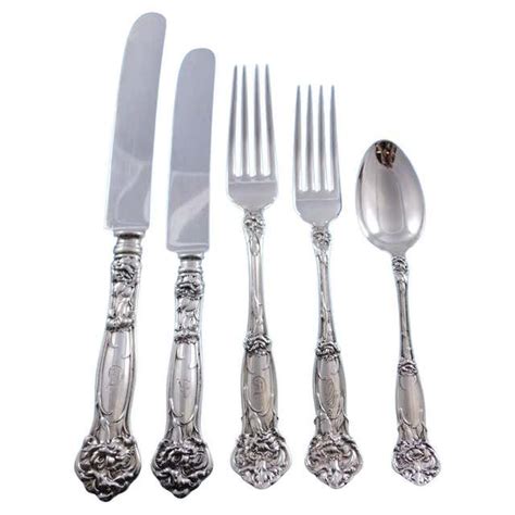 San Juan By Wallace Sterling Silver Flatware Set Service 85 Pcs In Fitted Chest For Sale At