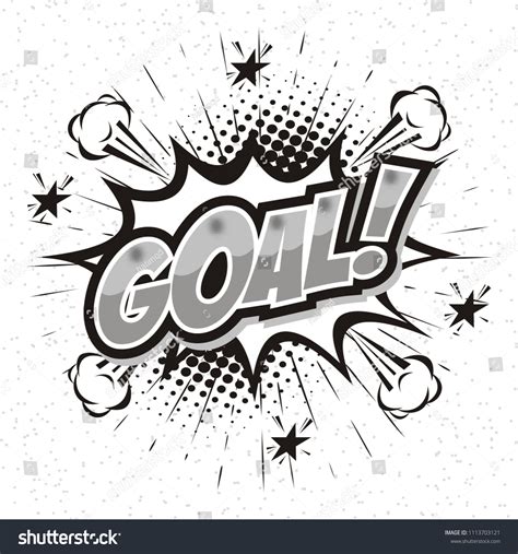 Goal Football Sport Soccer Ballcomic Text Royalty Free Stock Vector