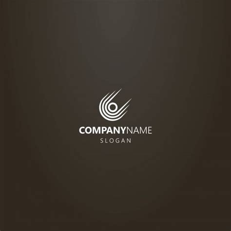 White Logo Black Background Simple Vector Geometric Line Art Logo Stock ...