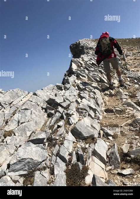 Mountaineer Climbing At Mount Uludag Great Summit In Bursa Turkey