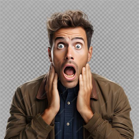 Premium PSD | Half portrait of a man with shocked expression isolated