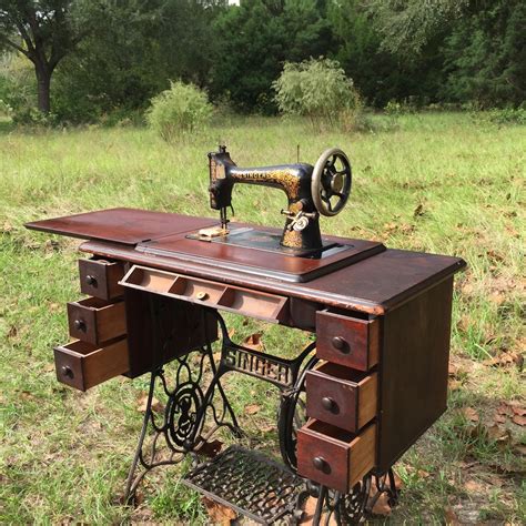 Antique Treadle Singer Sewing Machine Model Black And Etsy