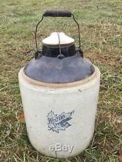 Early 20th Western Stoneware Canning Crock Monmouth Il With Lid