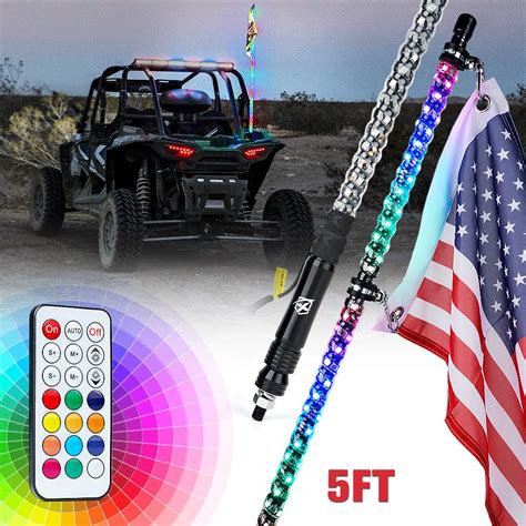 Buy Xprite 5FT Spiral RGB LED Whip Lights W Wireless Remote Control