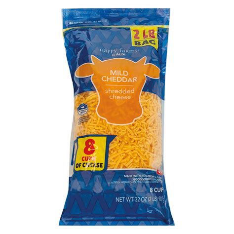 Aldi Happy Farms Mild Cheddar Shredded Cheese Same Day Delivery Or