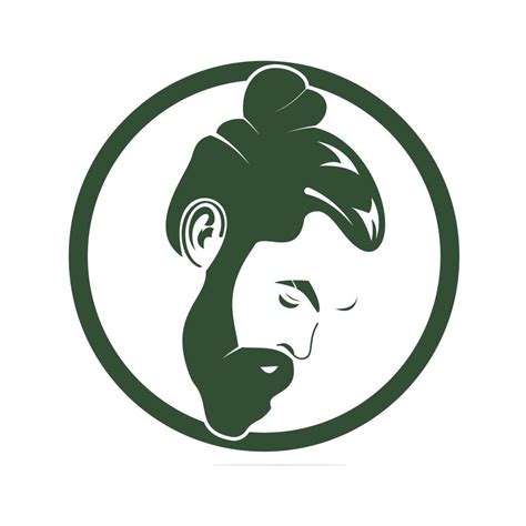 Man With Beard Hipster Barbershop Vector Emblem Bearded Man S Face