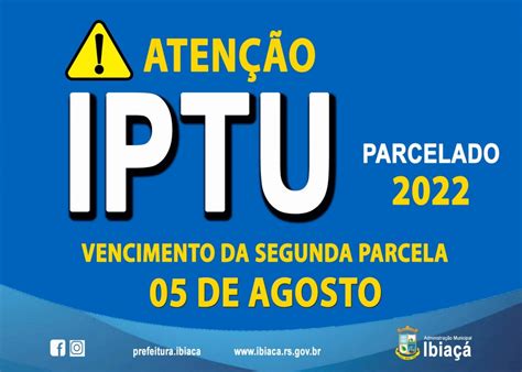 Rádio Cristalina Segunda parcela do IPTU 2022 vence sexta feira em Ibiaçá