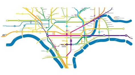 Premium Photo | The image is a colorful and complex subway map The map ...