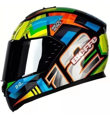 Casco Bieffe Para Moto Deportiva Cerrado Para Hombre Y Mujer Talla 56