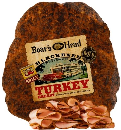 Boars Head Blackened Oven Roasted Turkey Breast Fresh Sliced Deli Meat