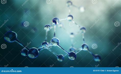 3d Illustration Of Molecule Model Science Background With Molecules Stock Illustration