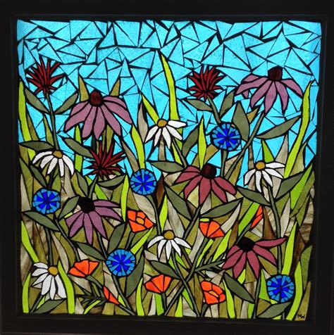 Flower Garden Stained Glass Mosaic Panel - Delphi Artist Gallery
