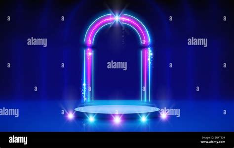 Neon Frame Led Arch Podium Stage Background Backdrop For