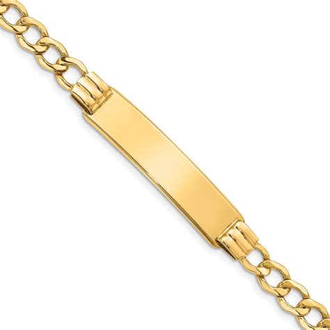 14kt Yellow Gold Curb Link 59mm Id Bracelet 7 Inch Fine Jewelry Ideal