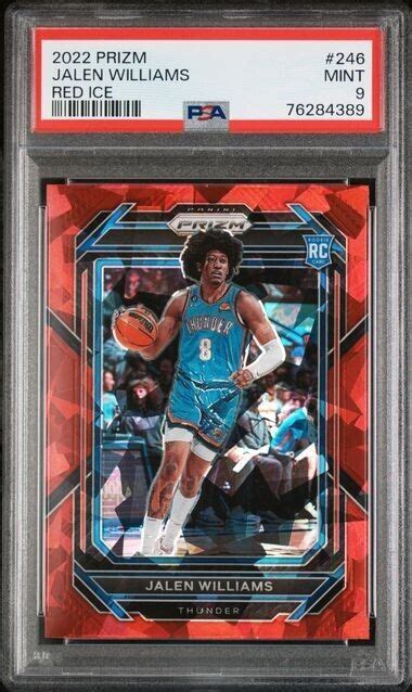 2022 Panini Prizm Jalen Williams Red Ice PSA 9 Mint Thunder Rookie SP