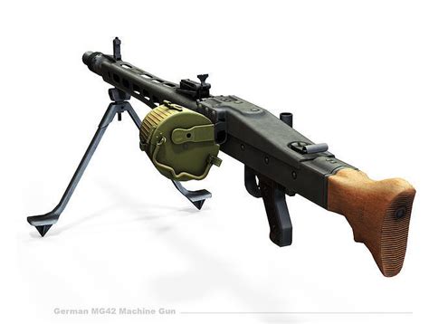 German Machine Gun MG 42 3D Model Rigged CGTrader