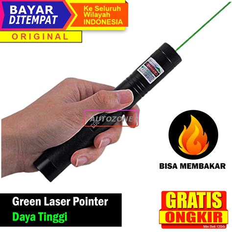 Green Laser Pointer Daya Tinggi Senter Laser Pen Hijau Include Baterai