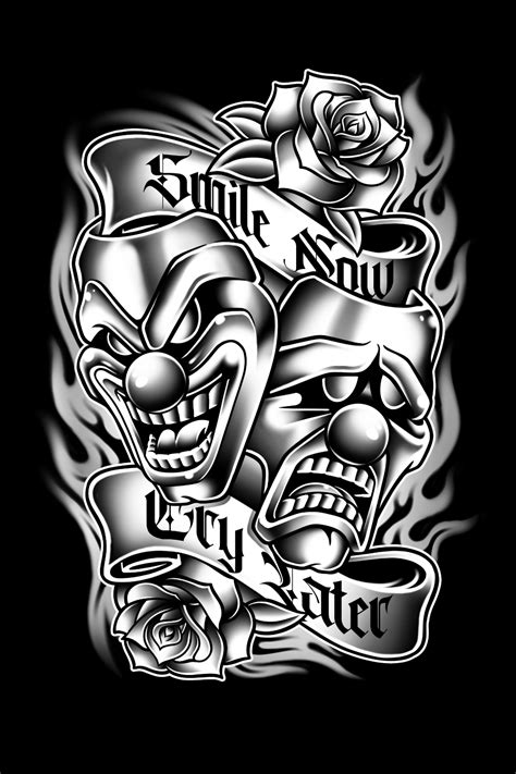 Black and White Skull Tattoo Design