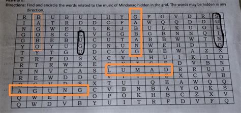 Find And Encircle The Words Related To The Music Of Mindanao Hidden In