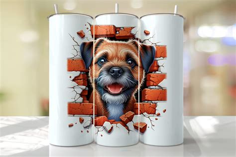 Border Terrier Peeking Tumbler Wrap Graphic By Thedigitalstore