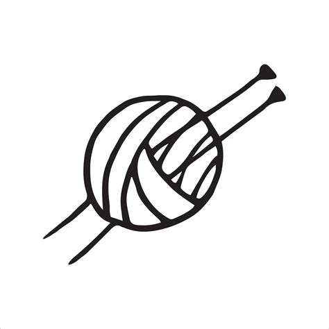 ball of yarn in doodle style 7225665 Vector Art at Vecteezy