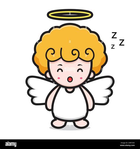 Personnage De Dessin Anim D Ange Mignon Dormant Photo Stock Alamy