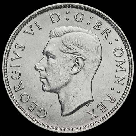 George Vi Silver Two Shilling Coin Florin A Unc