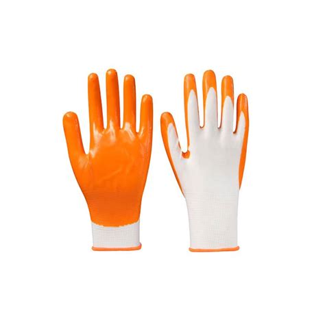 Orange Nitrile Palm Coated Gloves Anbu Safety