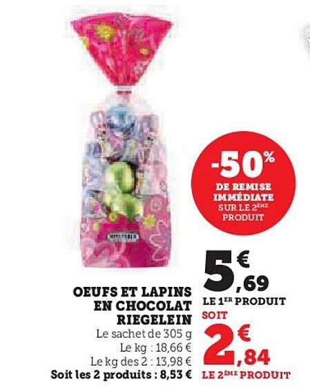 Promo œufs Et Lapins En Chocolat Riegelein chez Super U iCatalogue fr