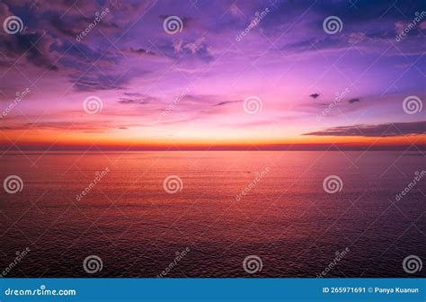 Aerial View Sunset Sky Nature Beautiful Light Sunset Or Sunrise Over