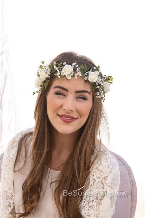 Boho Preserved Flower Headpiece Natural Flower Headpiece Bridal