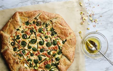 Fiddlehead Fern, Goat Cheese and Pistachio Galette | Edible Michiana