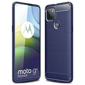 Mtp Products Motorola Moto G Power Borstat Tpu Skal Kolfiber Bl