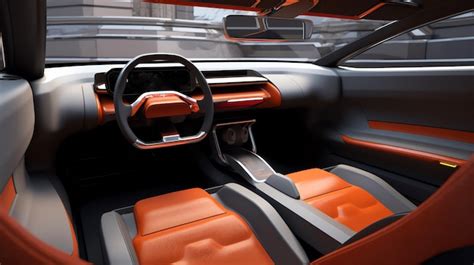 Premium AI Image | interior of a car with orange seats