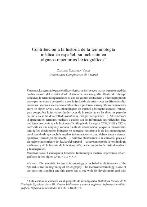 Historia de la terminologia 1 Contribución a la historia de la