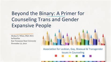 Beyond The Binary A Primer For Counseling Transgender And Gender Expansive People Society For