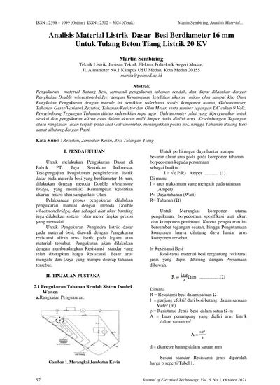 Analisis Material Listrik Dasar Besi Berdiameter Mm Untuk Tulang