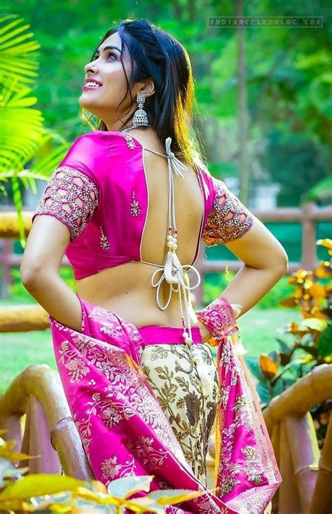Divi Vadthya Telugu Sm Backless Hot Lehenga Choli Hd Stills Indiancelebblog
