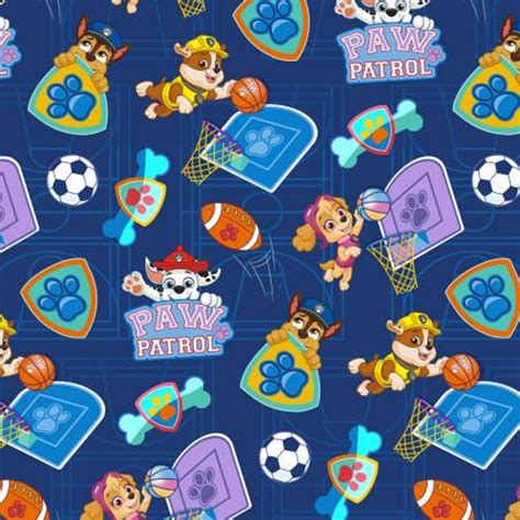 Paw Patrol Cotton Fabric By The Yard Paw Patrol Sporty Pup David