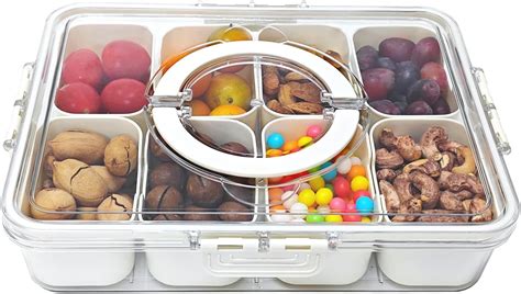 Amazon Divided Serving Tray With Lid And Handle Snackle Box