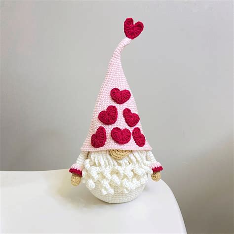 Valentine Gnome Pdf Pattern Crochet Pattern Amigurumi Doll Etsy Canada