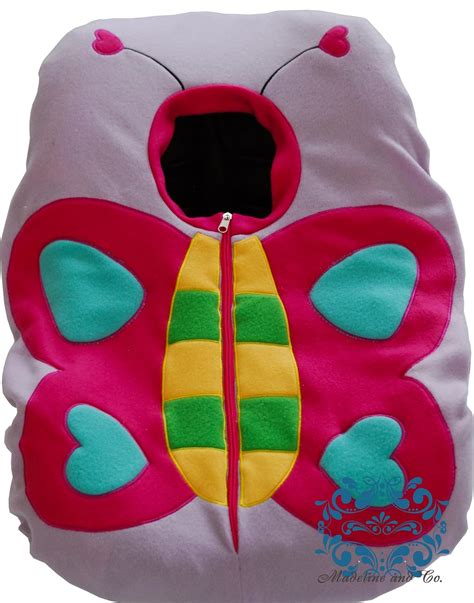 Infant Car Seat Fleece Cover Butterfly Design Baby