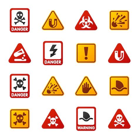 Peligro Advertencia Atenci N Signos Iconos Vector Premium