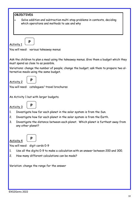 Addition And Subtraction Multi Step Problems Worksheet Maths Year 5