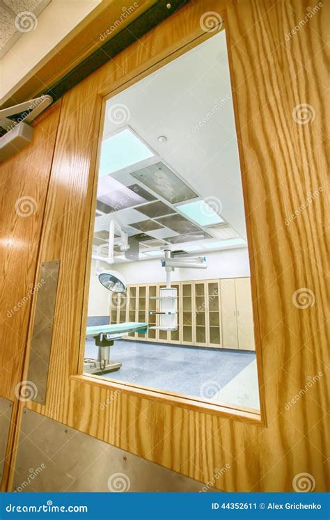 Looking Through A Door Glass Window Into Or Rom Stock Image Image Of